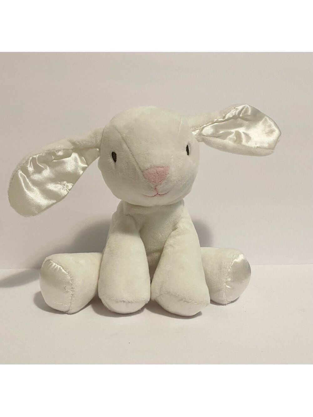 Kellytoy Lamb Plush Rattle Sheep Soft Baby Toy White Satin Stuffed Animal 8”